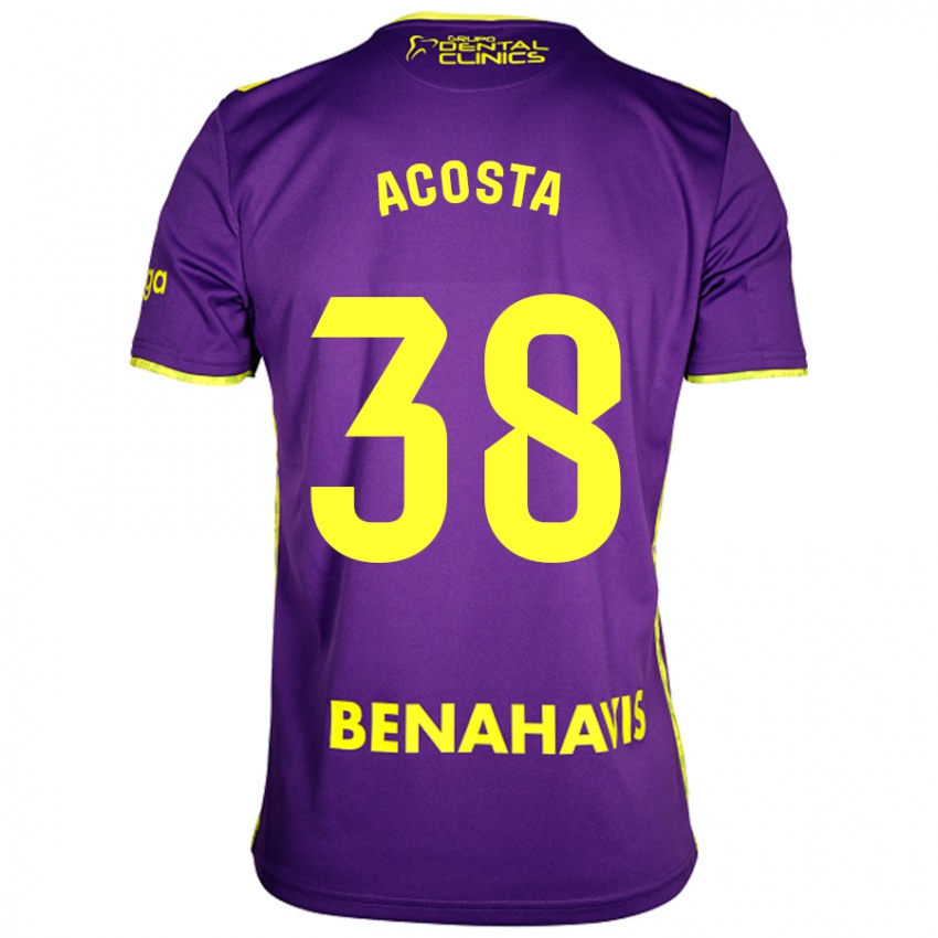 Hombre Camiseta Judith Acosta #38 Púrpura Amarillo 2ª Equipación 2024/25 La Camisa