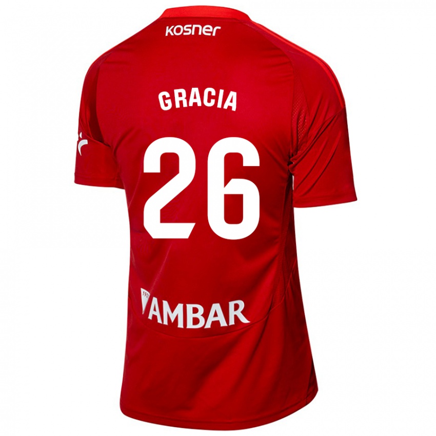 Hombre Camiseta Gori Gracia #26 Blanco Azul 2ª Equipación 2024/25 La Camisa