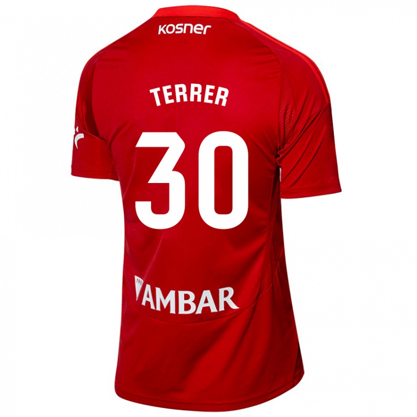 Hombre Camiseta Lucas Terrer #30 Blanco Azul 2ª Equipación 2024/25 La Camisa