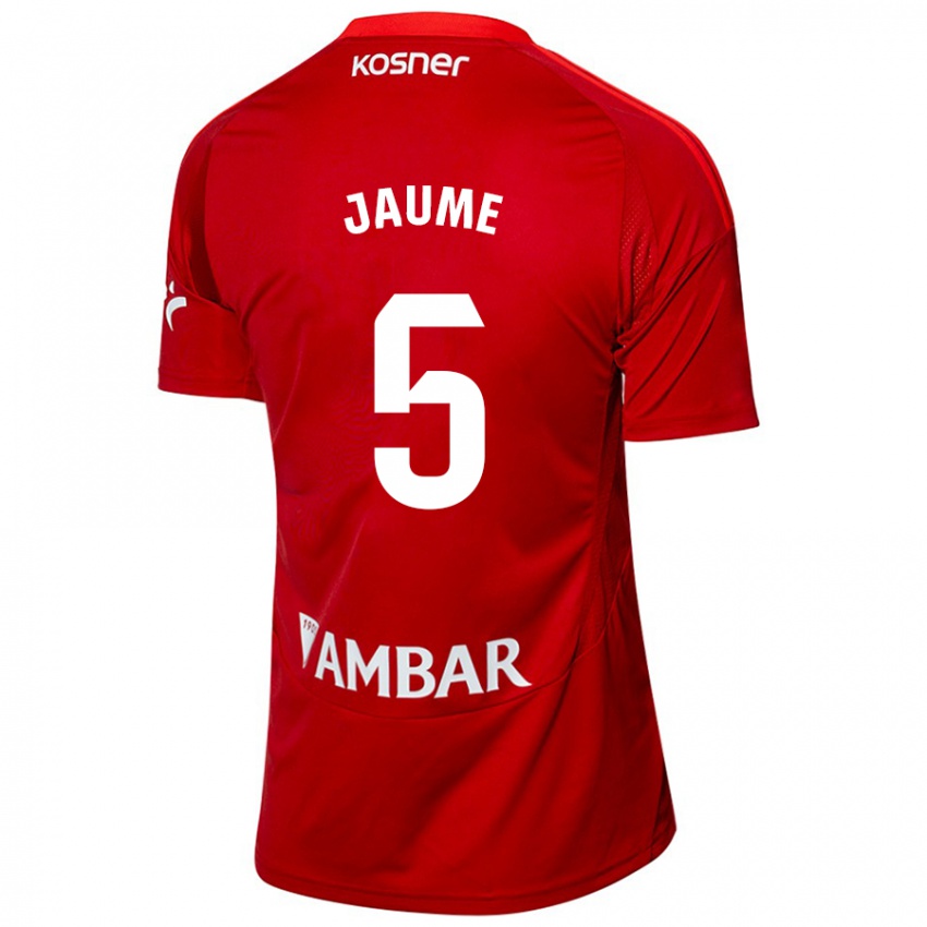 Hombre Camiseta Jaume Grau #5 Blanco Azul 2ª Equipación 2024/25 La Camisa