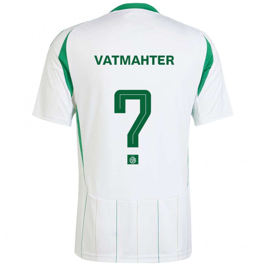 Hombre Camiseta Liam Vatmahter #0 Blanco Verde 2ª Equipación 2024/25 La Camisa