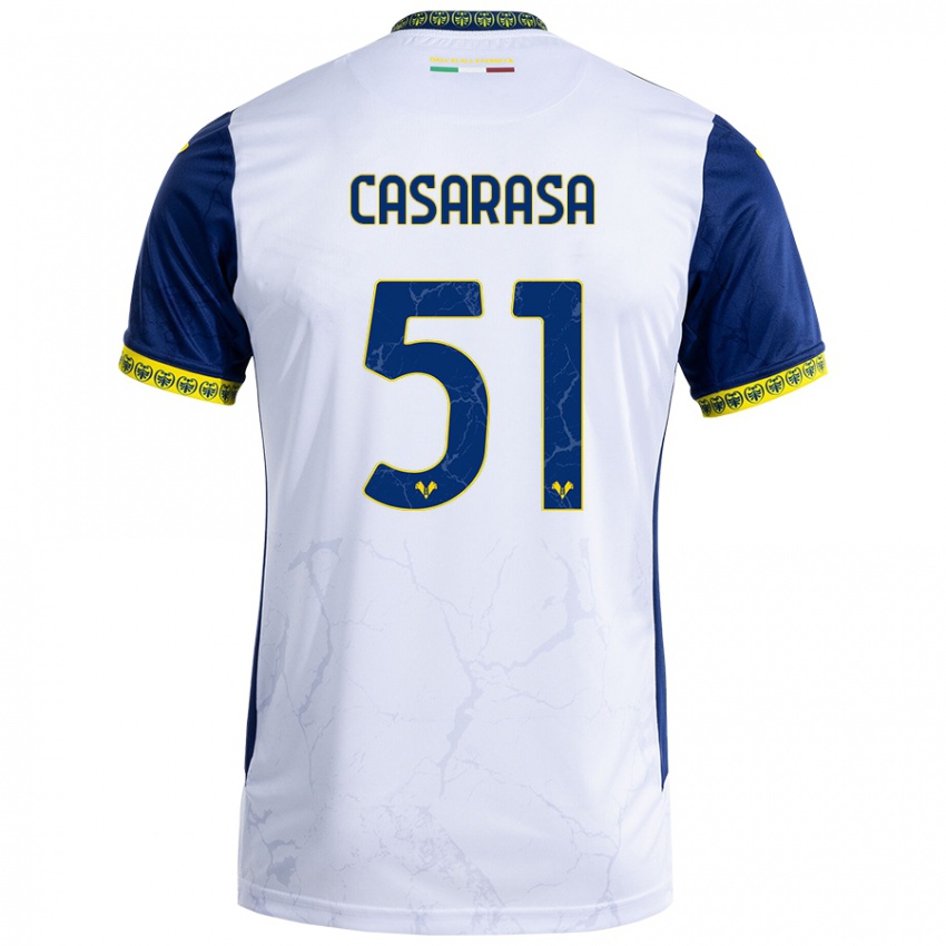 Hombre Camiseta Asia Casarasa #51 Blanco Azul 2ª Equipación 2024/25 La Camisa