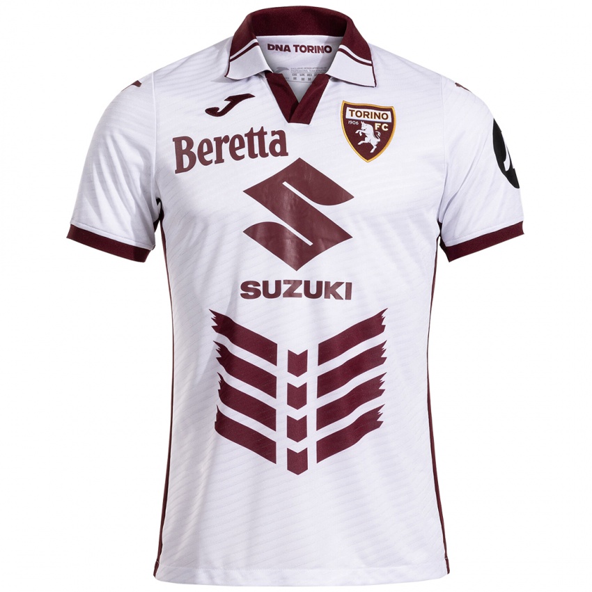 Hombre Camiseta Jean Fiore #0 Blanco Granate 2ª Equipación 2024/25 La Camisa