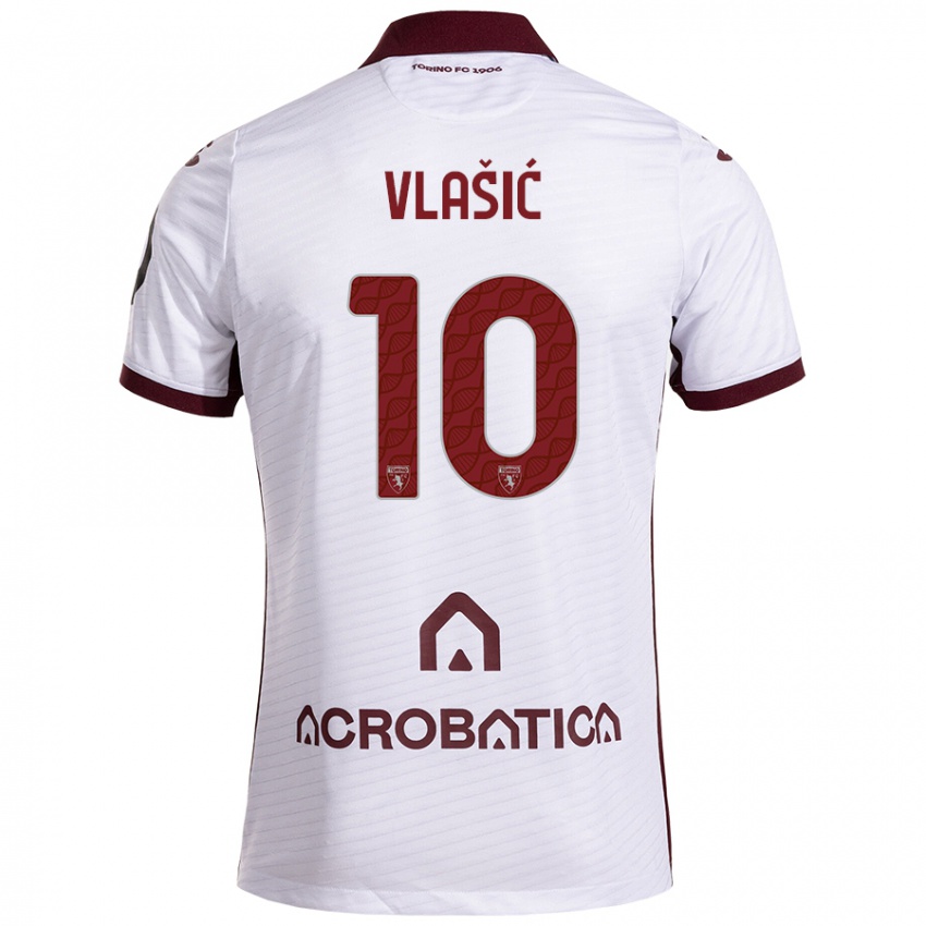 Hombre Camiseta Nikola Vlašić #10 Blanco Granate 2ª Equipación 2024/25 La Camisa