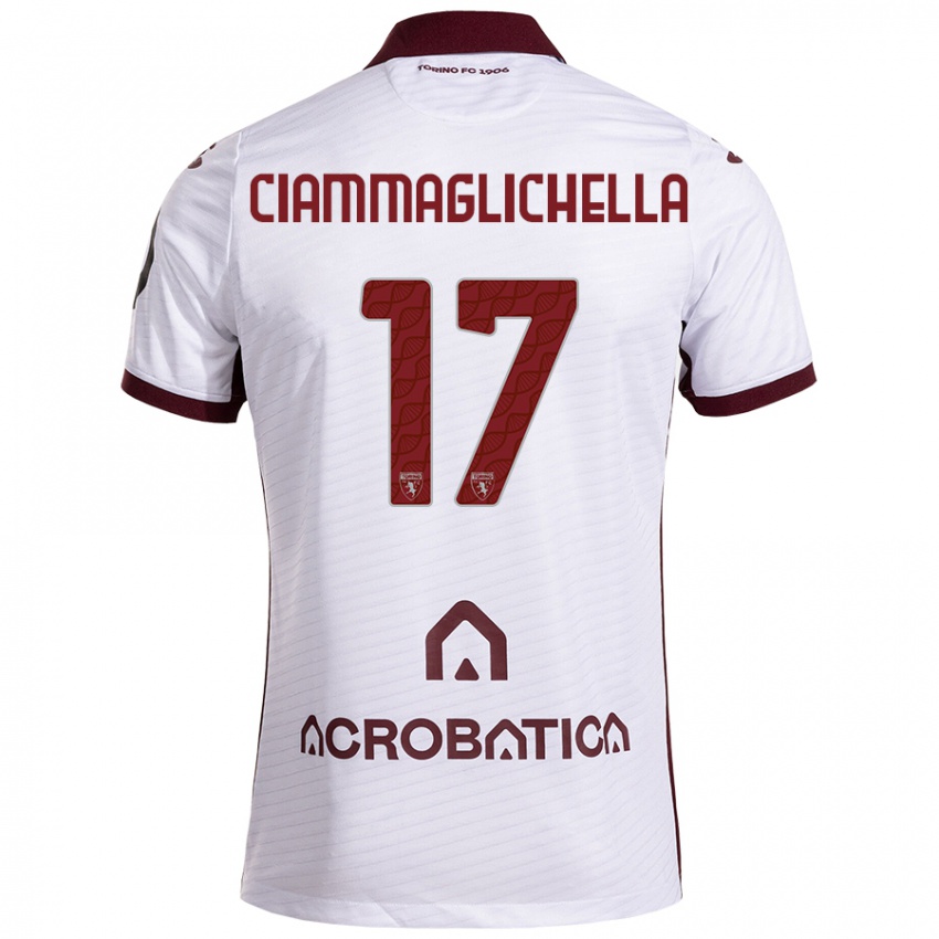 Hombre Camiseta Aaron Ciammaglichella #17 Blanco Granate 2ª Equipación 2024/25 La Camisa