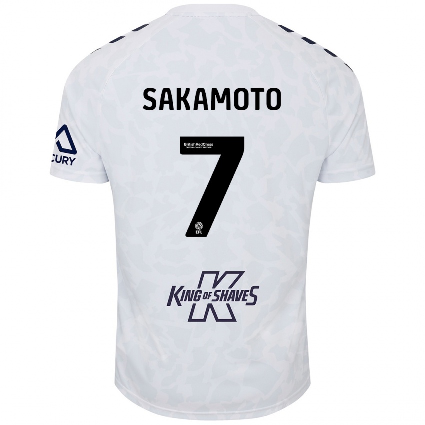 Hombre Camiseta Tatsuhiro Sakamoto #7 Blanco 2ª Equipación 2024/25 La Camisa