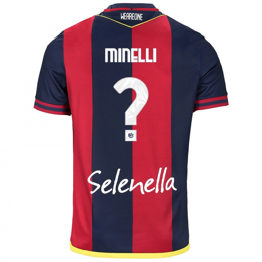 Mujer Camiseta Leo Minelli #0 Rojo Azul Real 1ª Equipación 2024/25 La Camisa