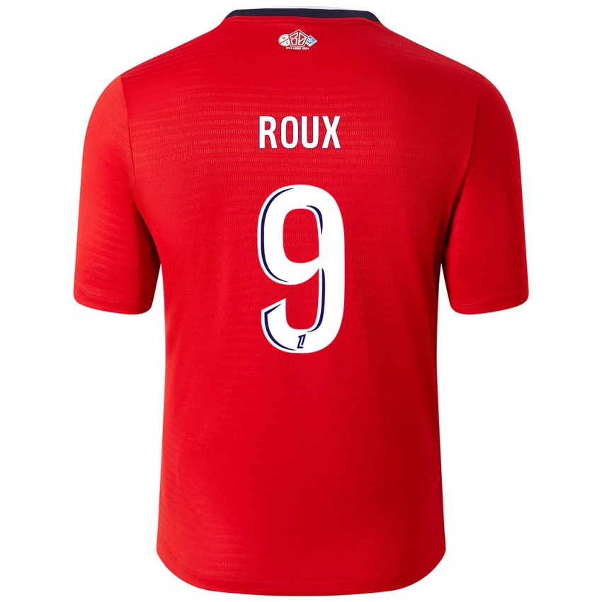 Mujer Camiseta Danielle Roux #9 Rojo Blanco 1ª Equipación 2024/25 La Camisa