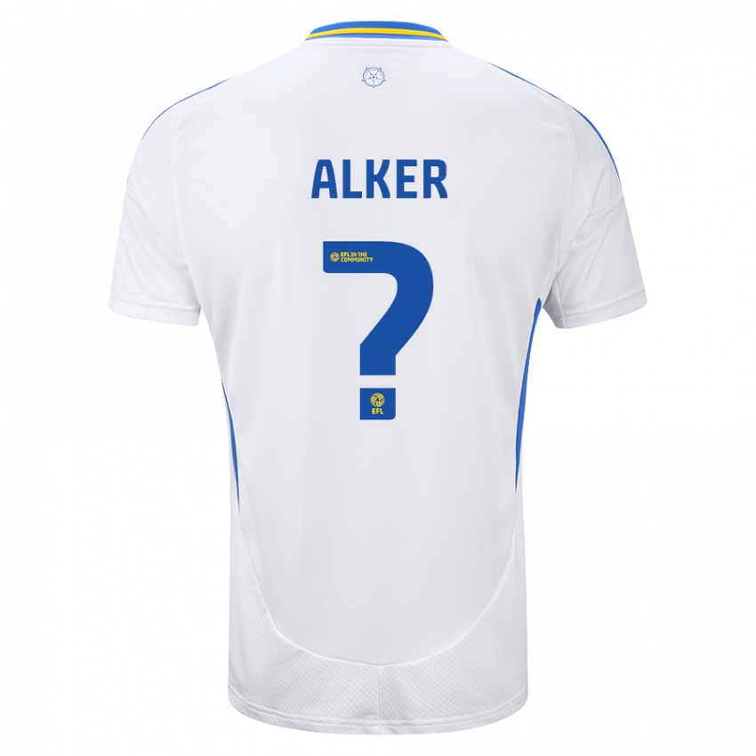 Mujer Camiseta Samuel Alker #0 Blanco Azul 1ª Equipación 2024/25 La Camisa