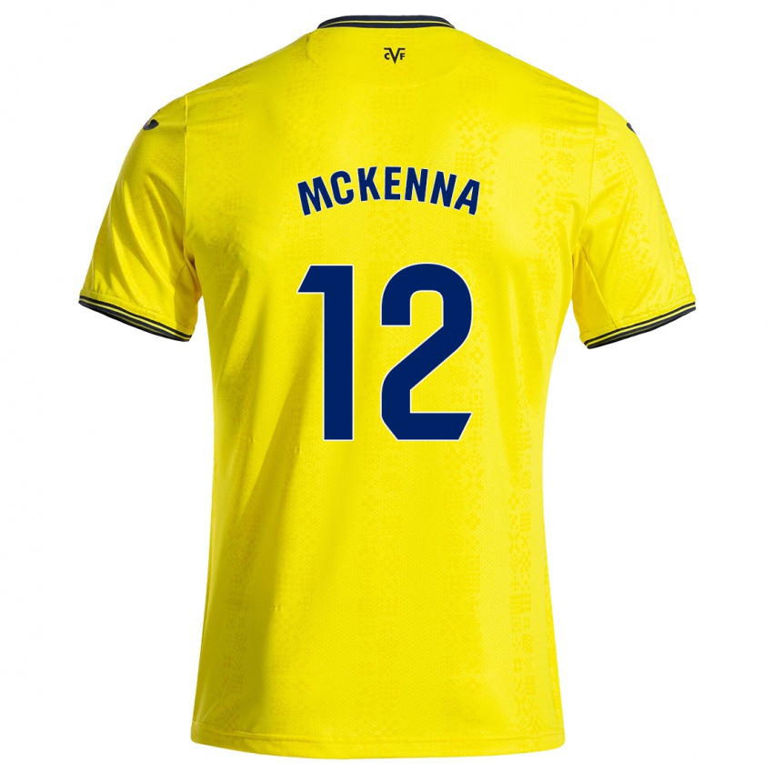 Mujer Camiseta Kayla Mckenna #12 Amarillo Negro 1ª Equipación 2024/25 La Camisa