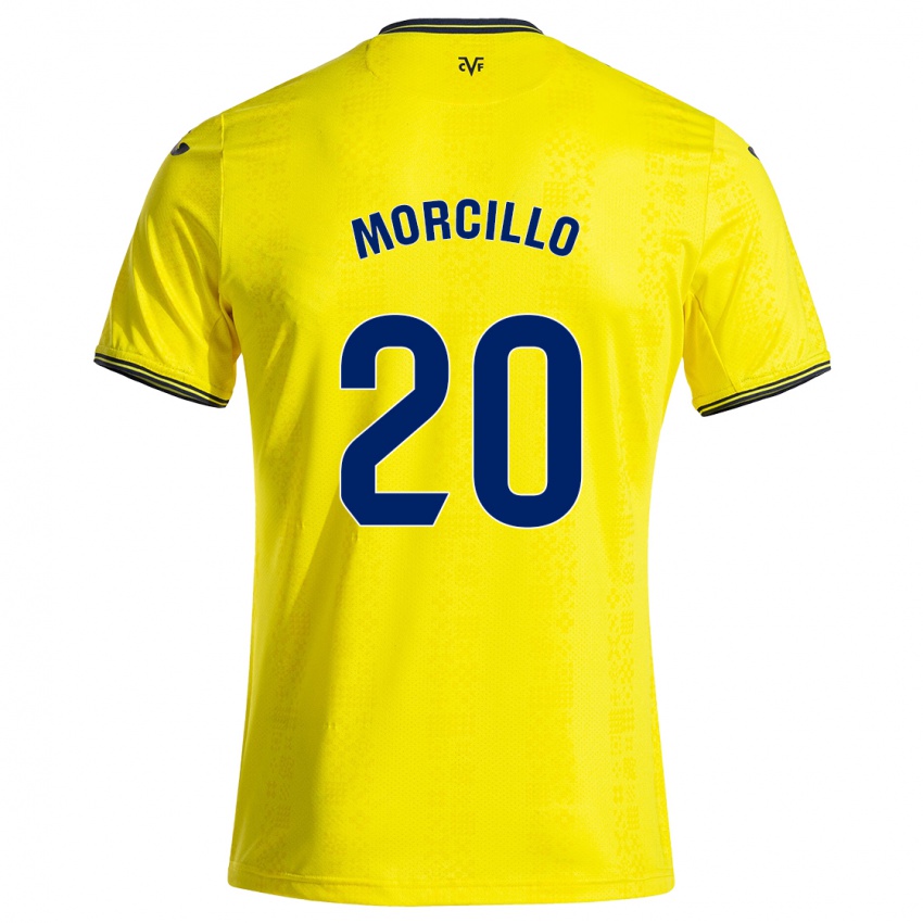 Mujer Camiseta Raquel Morcillo #20 Amarillo Negro 1ª Equipación 2024/25 La Camisa