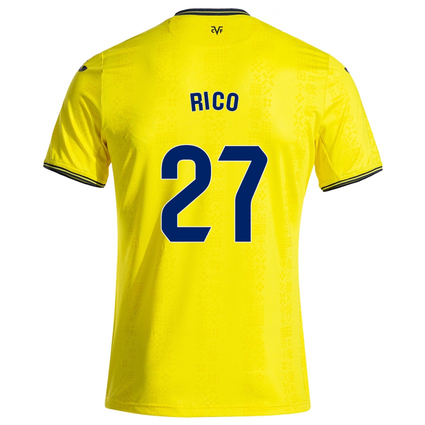 Mujer Camiseta Vera Rico #27 Amarillo Negro 1ª Equipación 2024/25 La Camisa