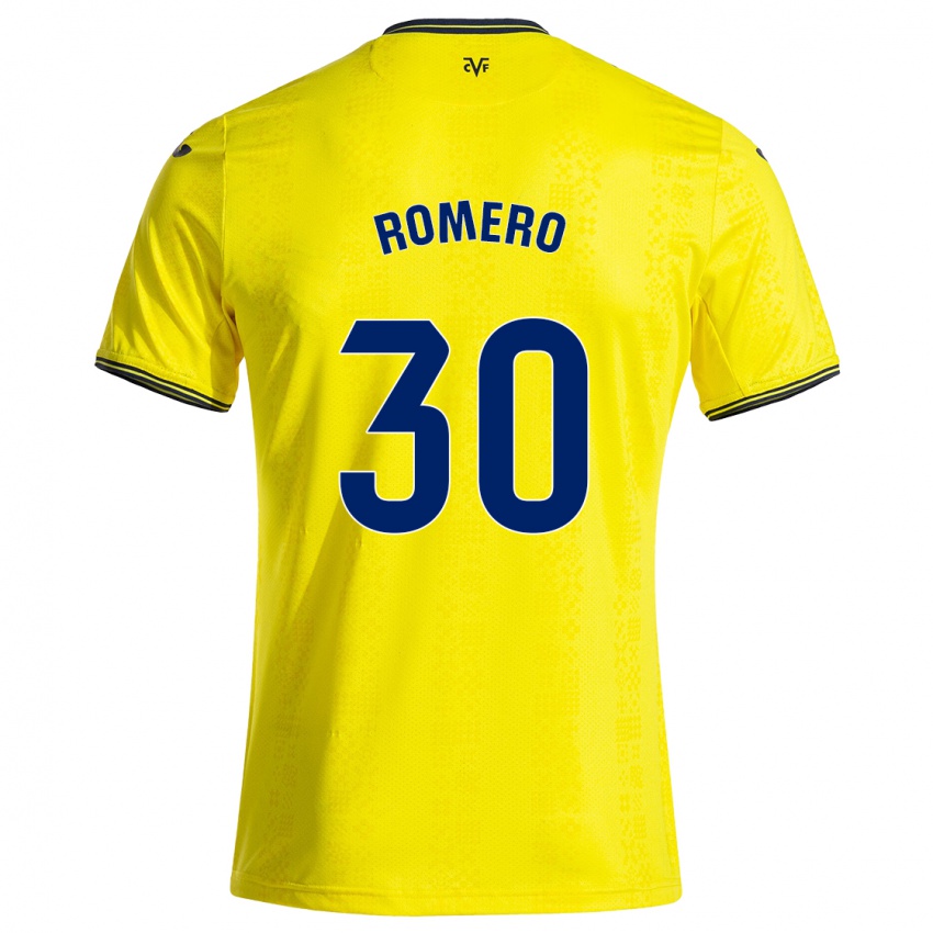 Mujer Camiseta Lucía Romero #30 Amarillo Negro 1ª Equipación 2024/25 La Camisa