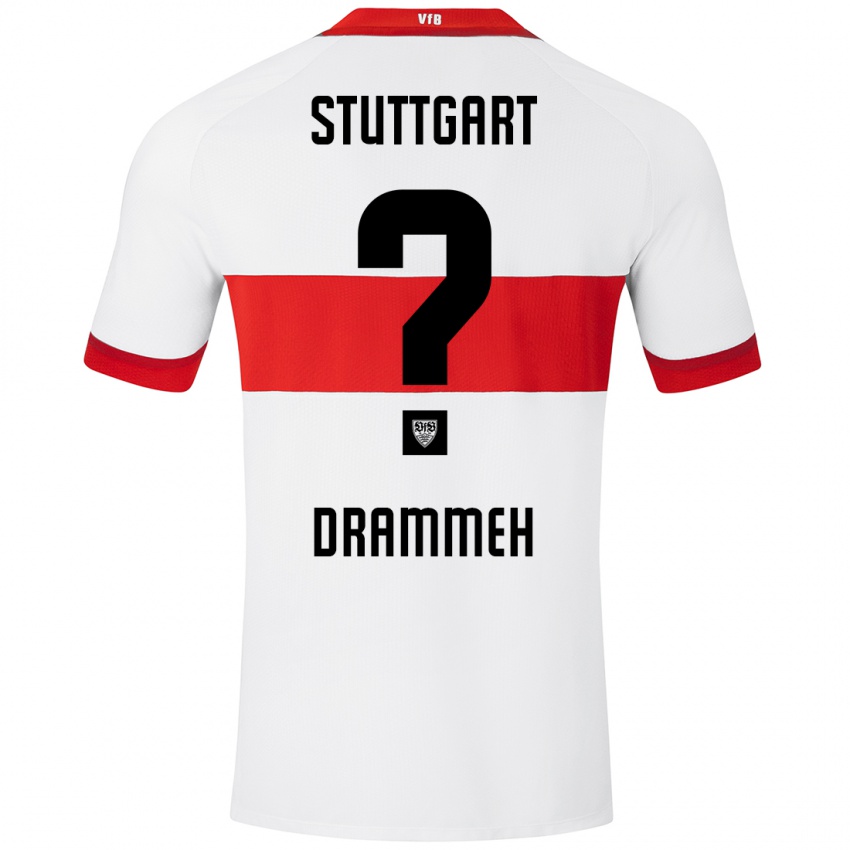 Mujer Camiseta Mohamed Drammeh #0 Blanco Rojo 1ª Equipación 2024/25 La Camisa