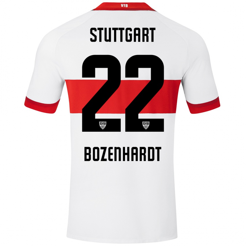 Mujer Camiseta Laura Bozenhardt #22 Blanco Rojo 1ª Equipación 2024/25 La Camisa