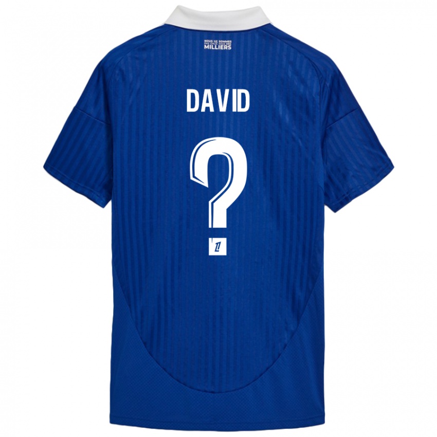 Mujer Camiseta David #0 Azul Blanco 1ª Equipación 2024/25 La Camisa