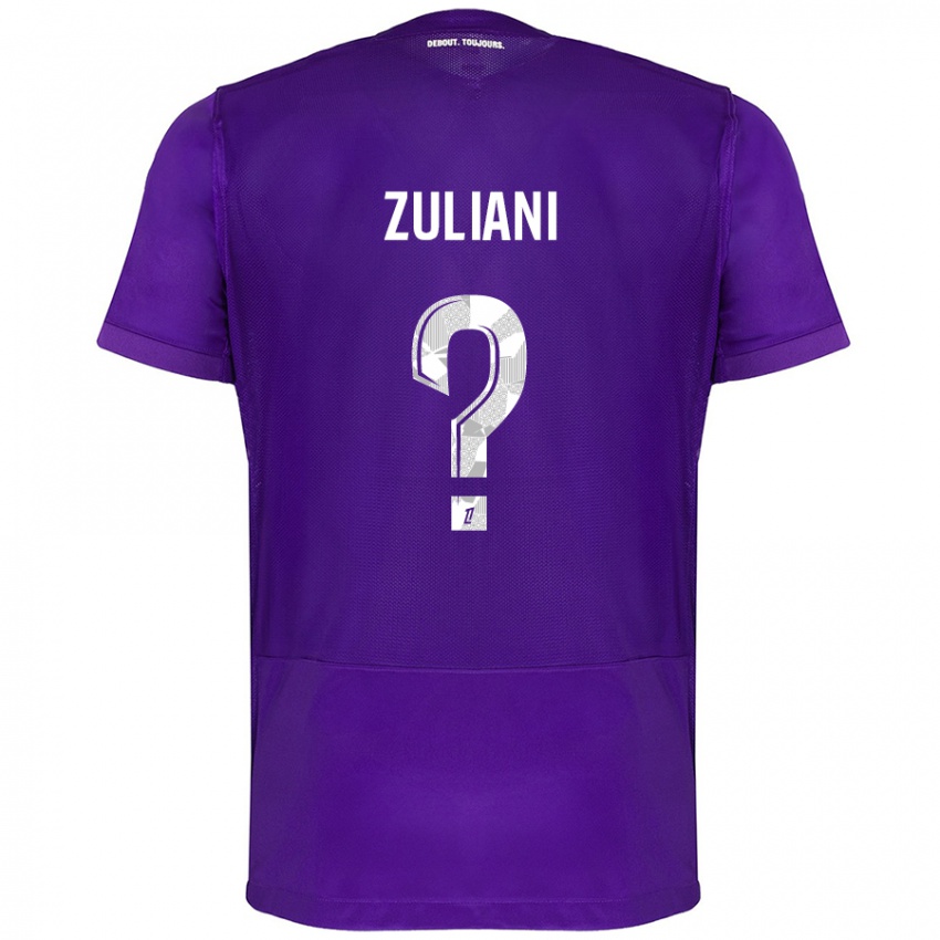 Mujer Camiseta Edhy Zuliani #0 Morado Blanco 1ª Equipación 2024/25 La Camisa