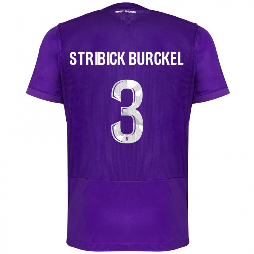 Mujer Camiseta Laetitia Stribick-Burckel #3 Morado Blanco 1ª Equipación 2024/25 La Camisa