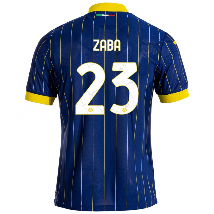 Mujer Camiseta Nelson Zaba #23 Azul Amarillo 1ª Equipación 2024/25 La Camisa