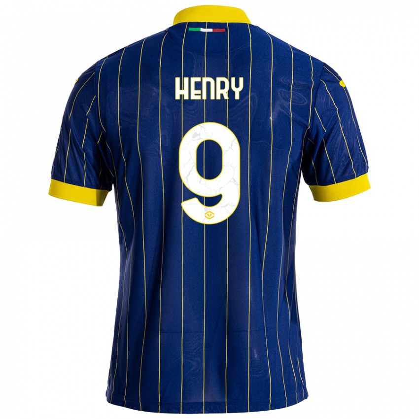 Mujer Camiseta Thomas Henry #9 Azul Amarillo 1ª Equipación 2024/25 La Camisa