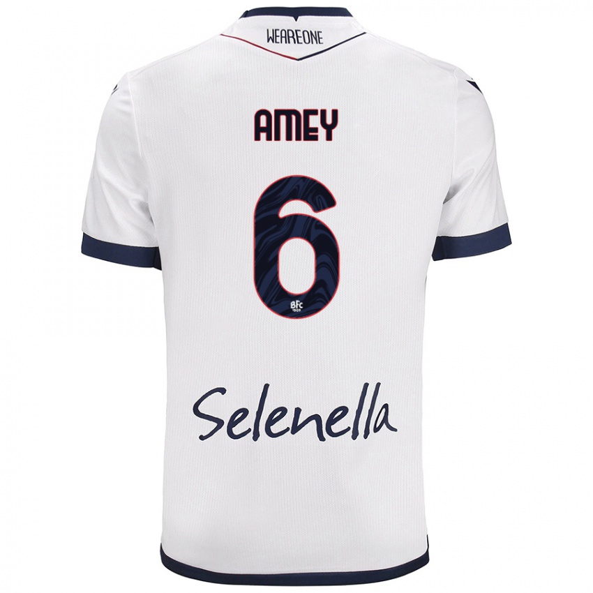 Mujer Camiseta Wisdom Amey #6 Blanco Azul Real 2ª Equipación 2024/25 La Camisa