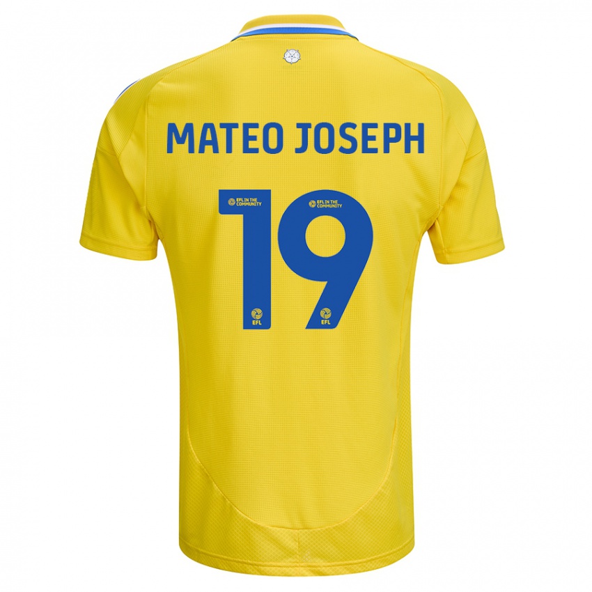 Mujer Camiseta Mateo Joseph #19 Amarillo Azul 2ª Equipación 2024/25 La Camisa