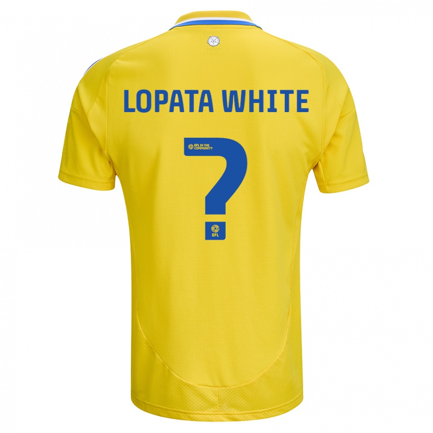 Mujer Camiseta Reuben Lopata-White #0 Amarillo Azul 2ª Equipación 2024/25 La Camisa