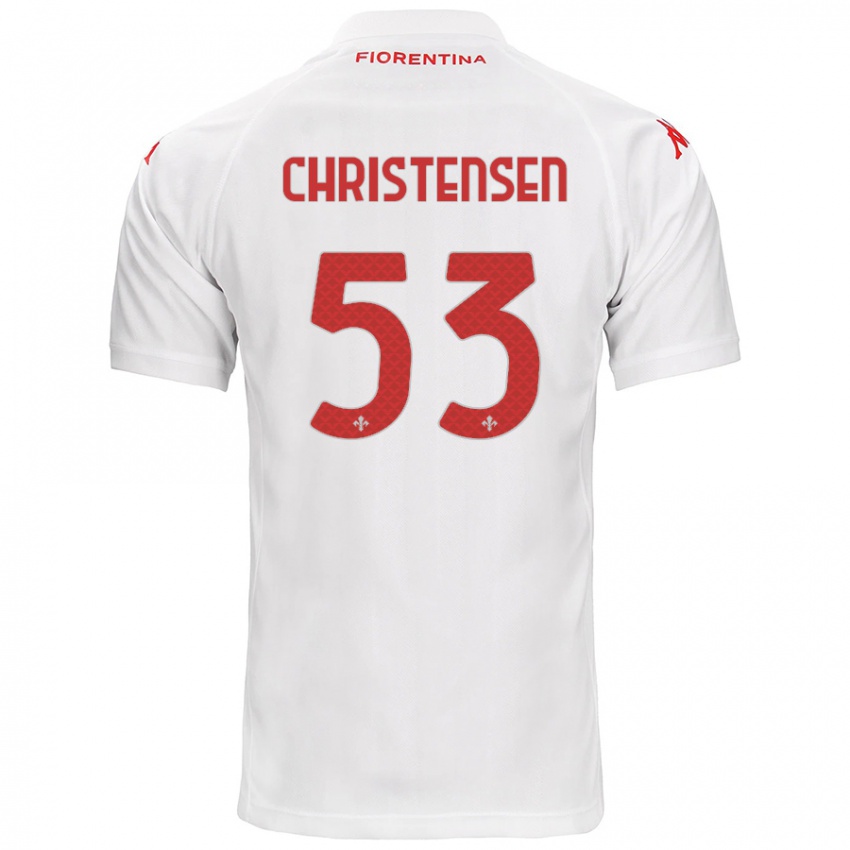 Mujer Camiseta Oliver Christensen #53 Blanco 2ª Equipación 2024/25 La Camisa