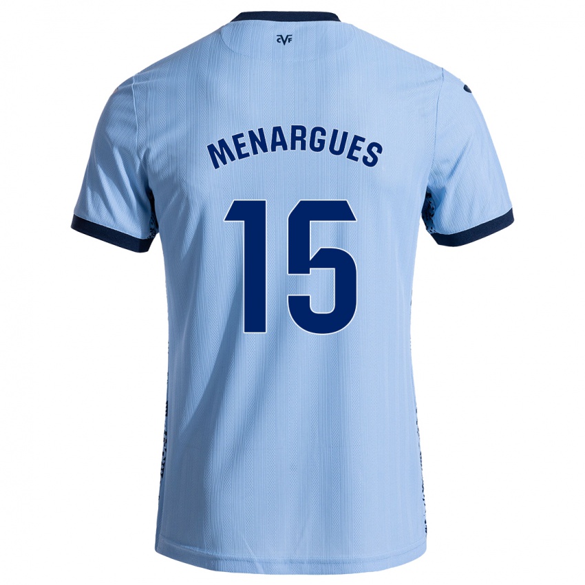 Mujer Camiseta Joseda Menargues #15 Azul Cielo 2ª Equipación 2024/25 La Camisa