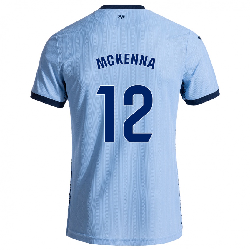 Mujer Camiseta Kayla Mckenna #12 Azul Cielo 2ª Equipación 2024/25 La Camisa