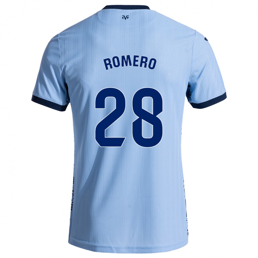 Mujer Camiseta María Romero #28 Azul Cielo 2ª Equipación 2024/25 La Camisa