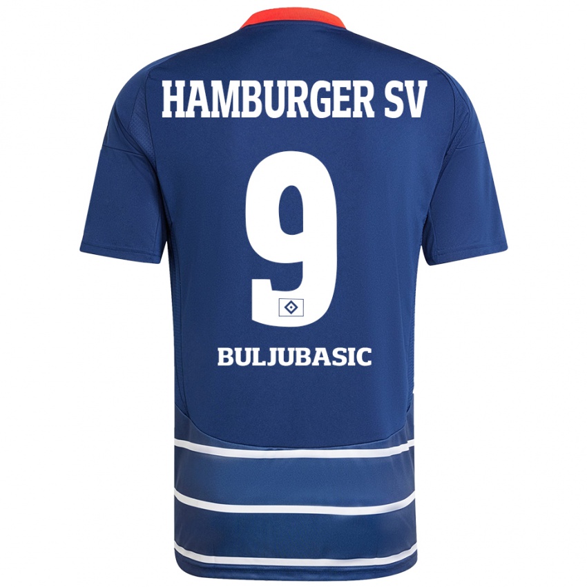 Mujer Camiseta Amer Buljubasic #9 Azul Oscuro 2ª Equipación 2024/25 La Camisa