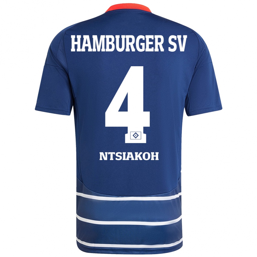 Mujer Camiseta Emmanuel Ntsiakoh #4 Azul Oscuro 2ª Equipación 2024/25 La Camisa