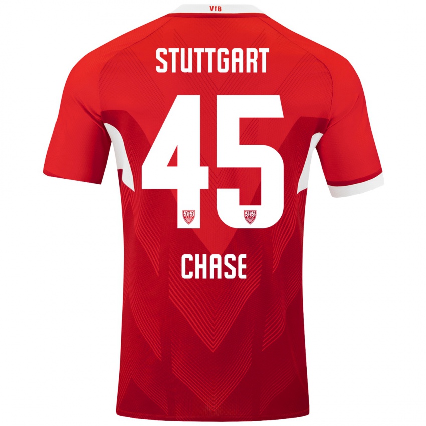 Mujer Camiseta Anrie Chase #45 Rojo Blanco 2ª Equipación 2024/25 La Camisa