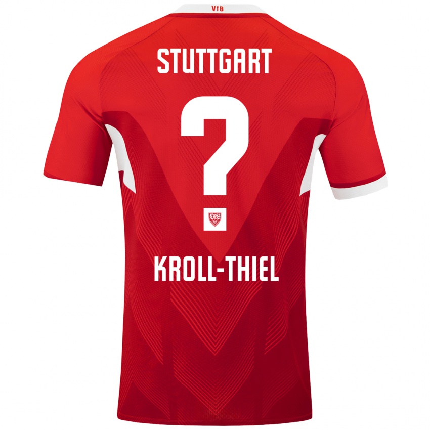 Mujer Camiseta Colin Kroll-Thiel #0 Rojo Blanco 2ª Equipación 2024/25 La Camisa