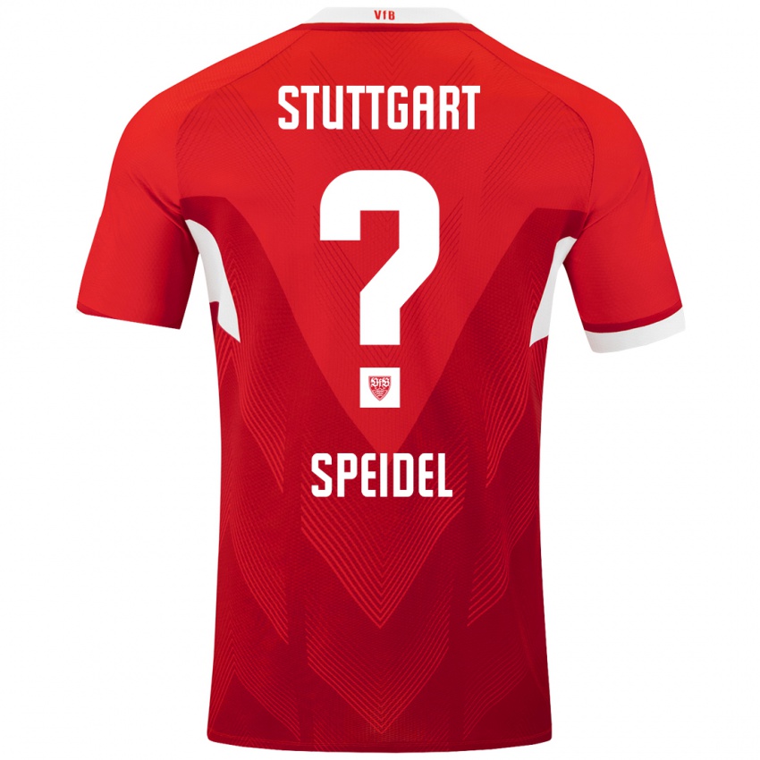 Mujer Camiseta Kian Speidel #0 Rojo Blanco 2ª Equipación 2024/25 La Camisa