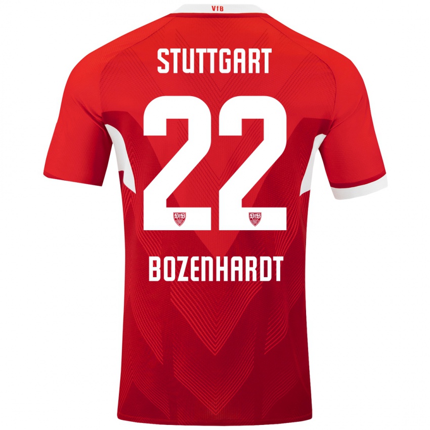 Mujer Camiseta Laura Bozenhardt #22 Rojo Blanco 2ª Equipación 2024/25 La Camisa