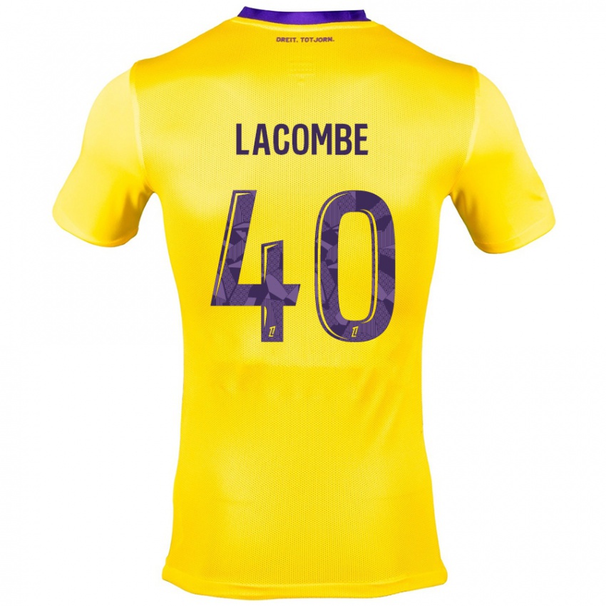 Mujer Camiseta Justin Lacombe #40 Amarillo Morado 2ª Equipación 2024/25 La Camisa