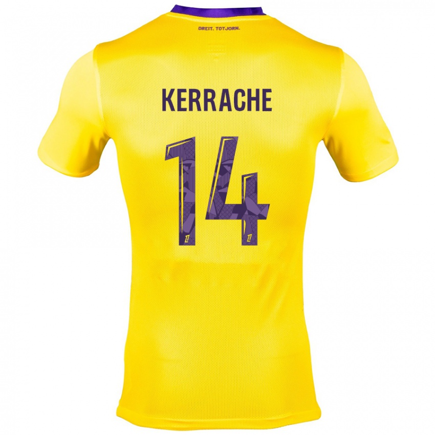 Mujer Camiseta Marina Kerrache #14 Amarillo Morado 2ª Equipación 2024/25 La Camisa