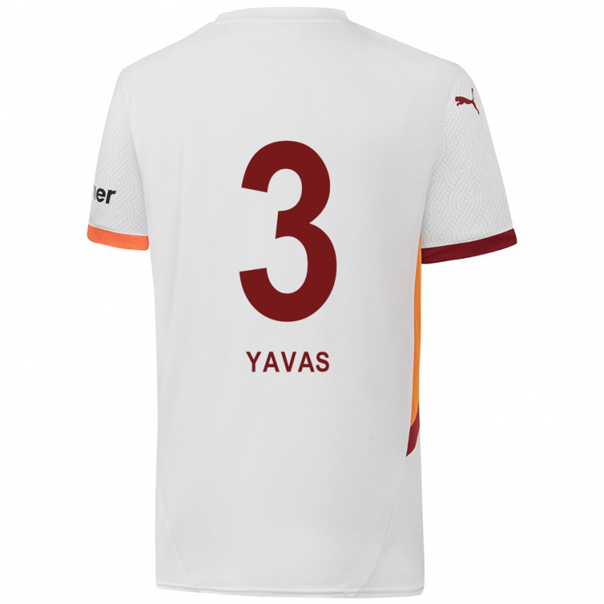 Mujer Camiseta Arda Yavas #3 Blanco Amarillo Rojo 2ª Equipación 2024/25 La Camisa