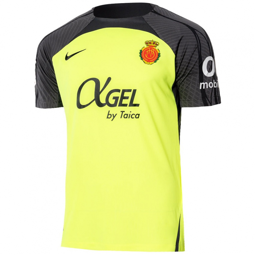 Mujer Camiseta Dominik Greif #1 Verde Fluorescente Negro 2ª Equipación 2024/25 La Camisa