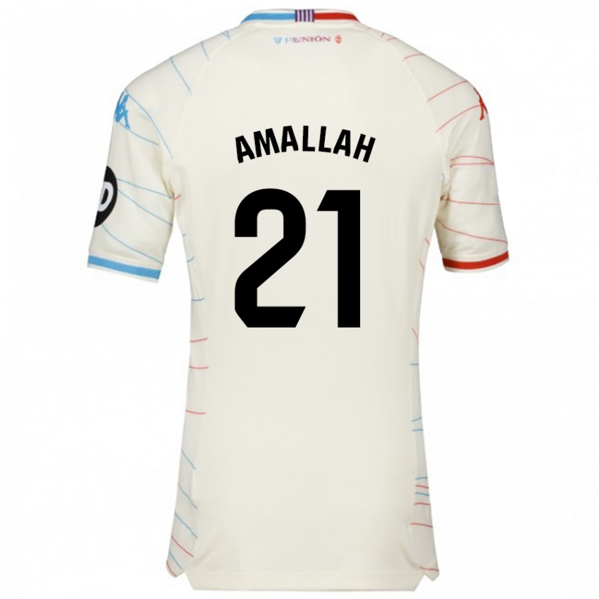 Mujer Camiseta Selim Amallah #21 Blanco Rojo Azul 2ª Equipación 2024/25 La Camisa