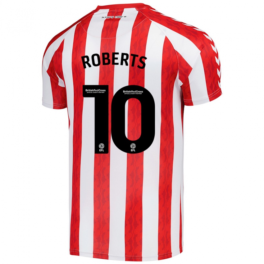 Niño Camiseta Patrick Roberts #10 Rojo Blanco 1ª Equipación 2024/25 La Camisa