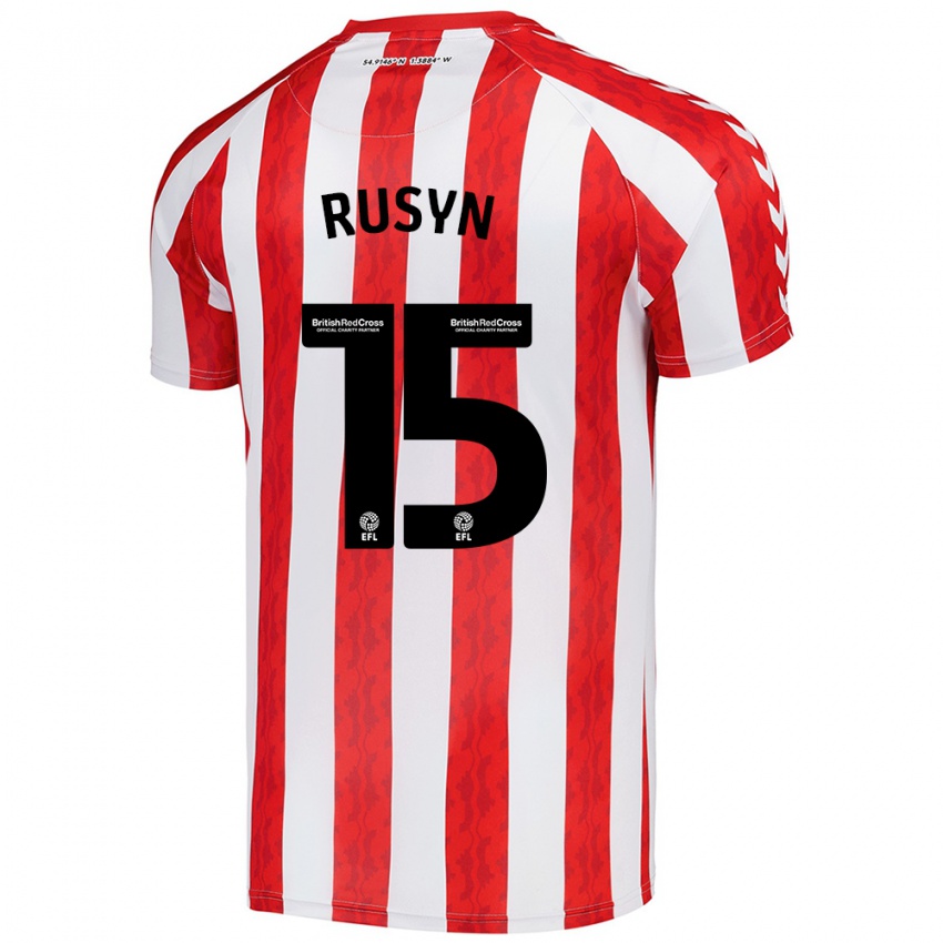 Niño Camiseta Nazariy Rusyn #15 Rojo Blanco 1ª Equipación 2024/25 La Camisa