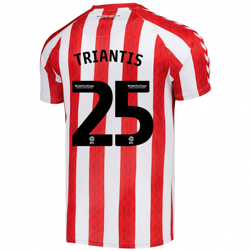 Niño Camiseta Nectarios Triantis #25 Rojo Blanco 1ª Equipación 2024/25 La Camisa