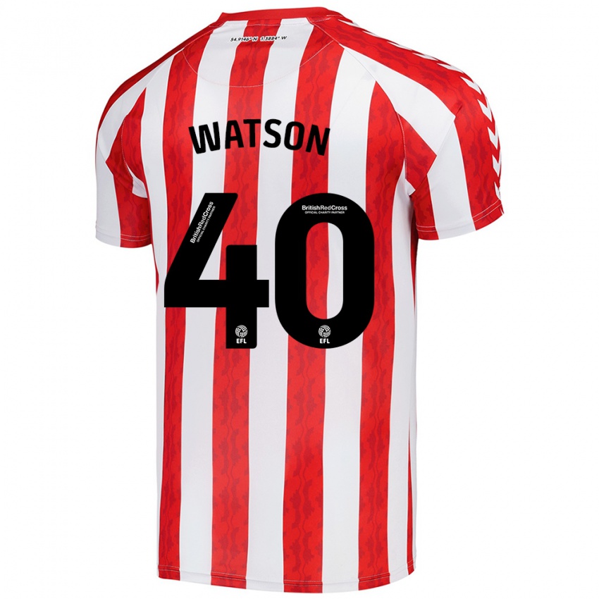 Niño Camiseta Tom Watson #40 Rojo Blanco 1ª Equipación 2024/25 La Camisa