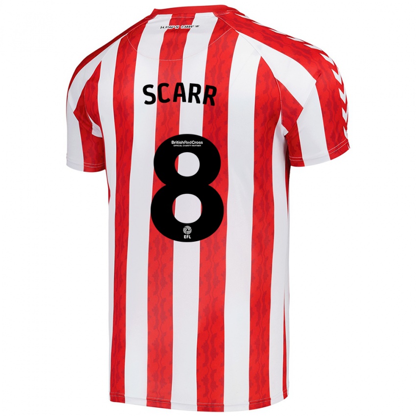 Niño Camiseta Emily Scarr #8 Rojo Blanco 1ª Equipación 2024/25 La Camisa