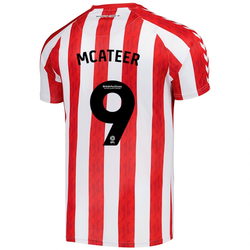 Niño Camiseta Mary Mcateer #9 Rojo Blanco 1ª Equipación 2024/25 La Camisa