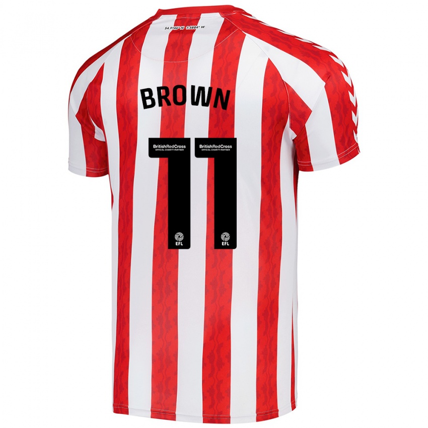 Niño Camiseta Jessica Brown #11 Rojo Blanco 1ª Equipación 2024/25 La Camisa