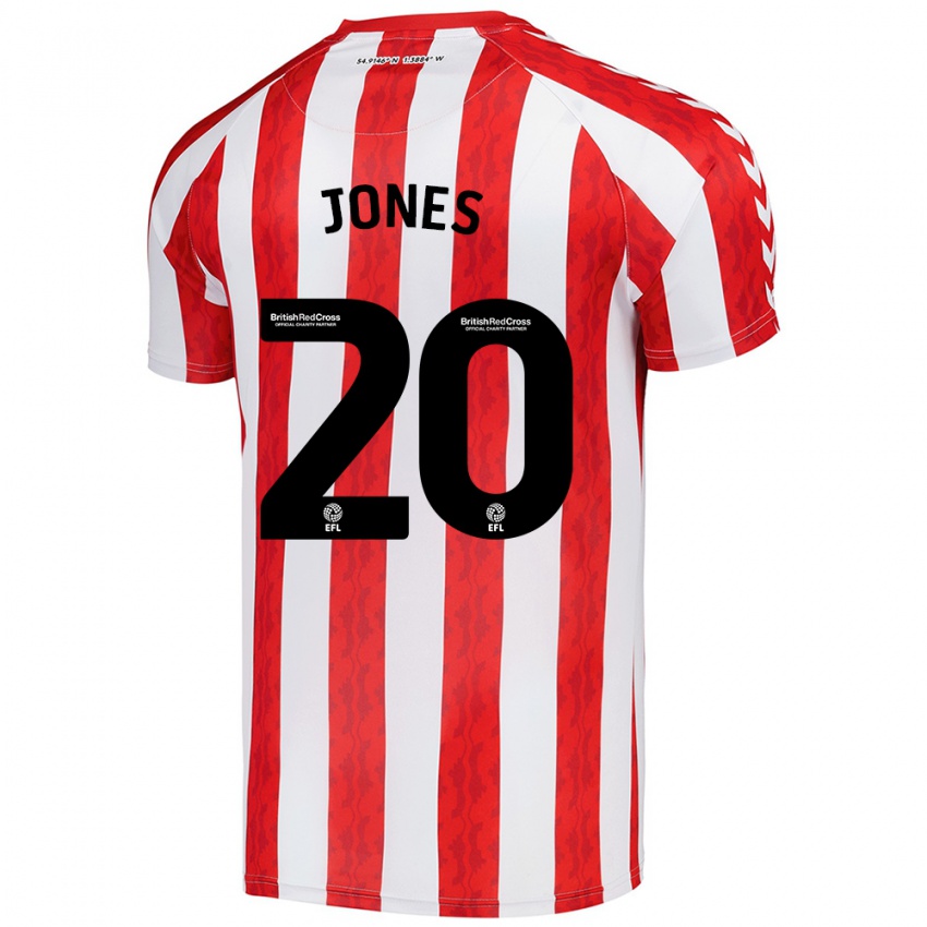 Niño Camiseta Ellen Jones #20 Rojo Blanco 1ª Equipación 2024/25 La Camisa